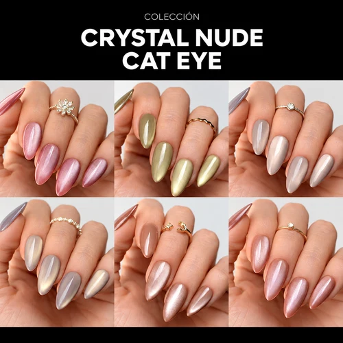 Crystal Nude Cat Eye Pink Mask